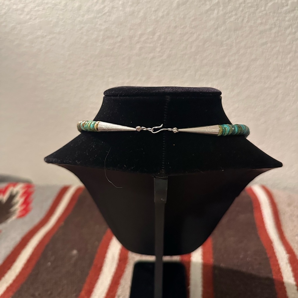 Hand Crafted “One of a Kind” Turquoise and Sterling Silver Necklace - Picture 4 of 4